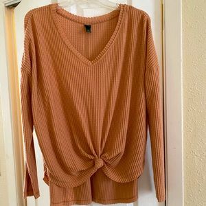Waffle knit peach long sleeve from Wild Fable!